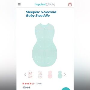Happiest Baby Sleepea 5-Second Baby Swaddle - teal stars